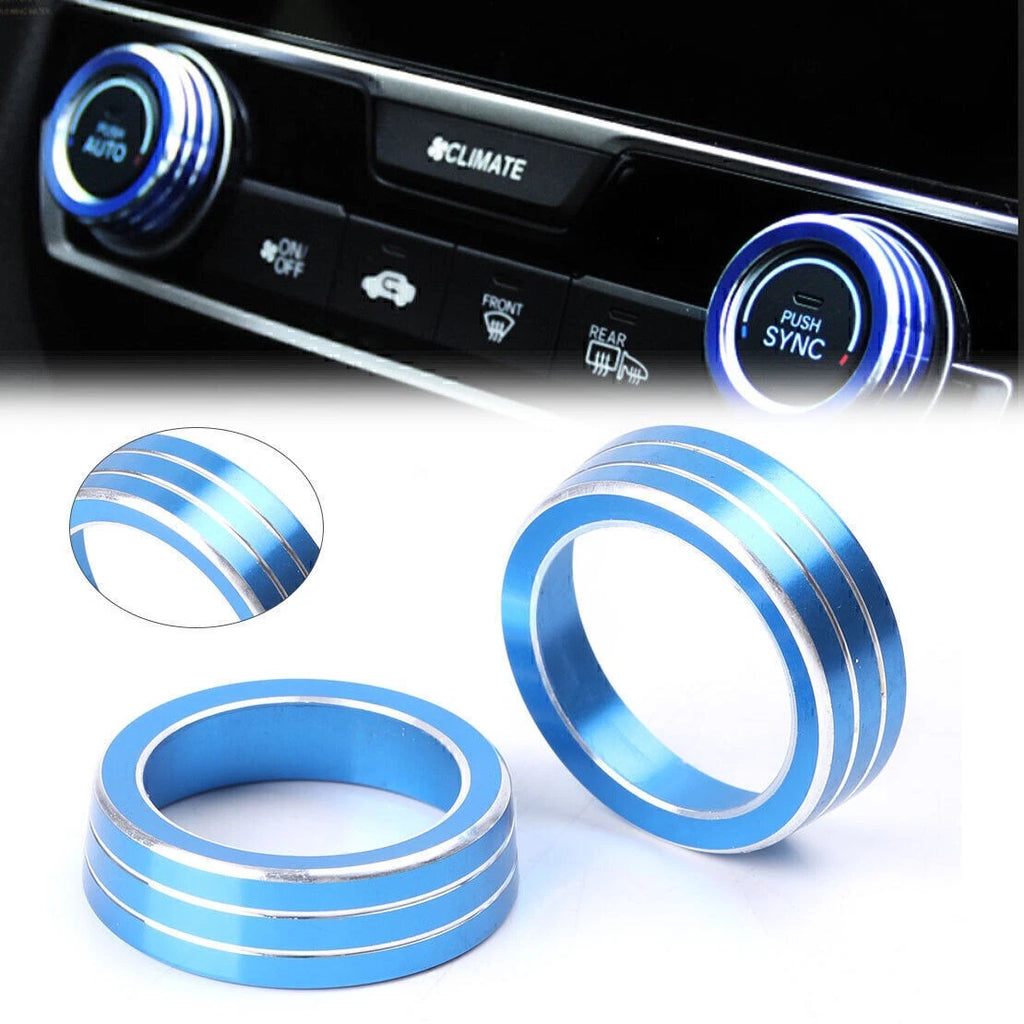 2X AC Air-Condition Control Switch Cover Ring for Honda Civic (2016–2017) Blue