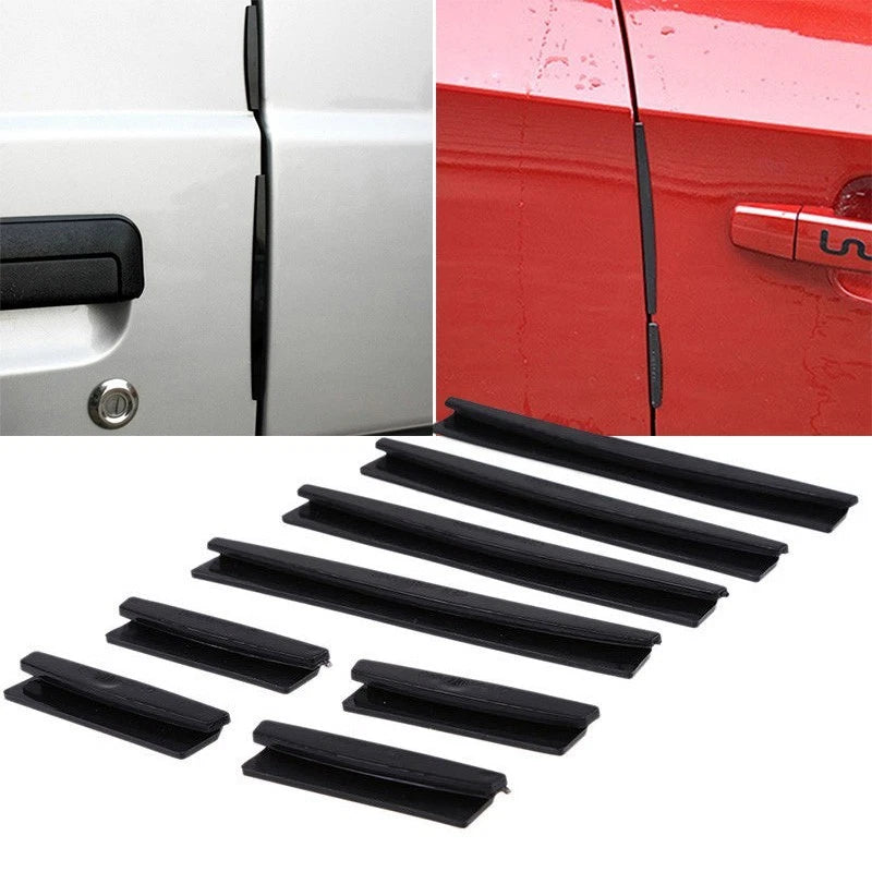 8pcs Black Car /Van Door Edge Guard Trim Protector Strips Anti Scratch