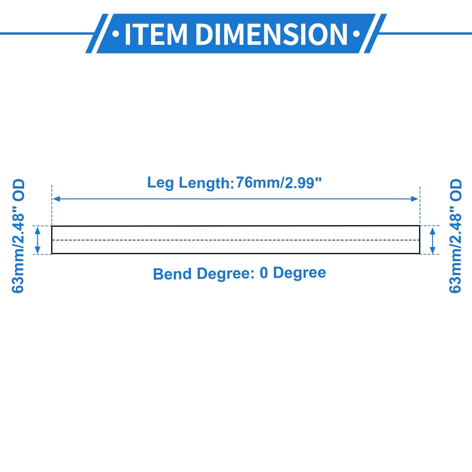 2.48" OD Intercooler Pipe for - Brushed Silver Tone