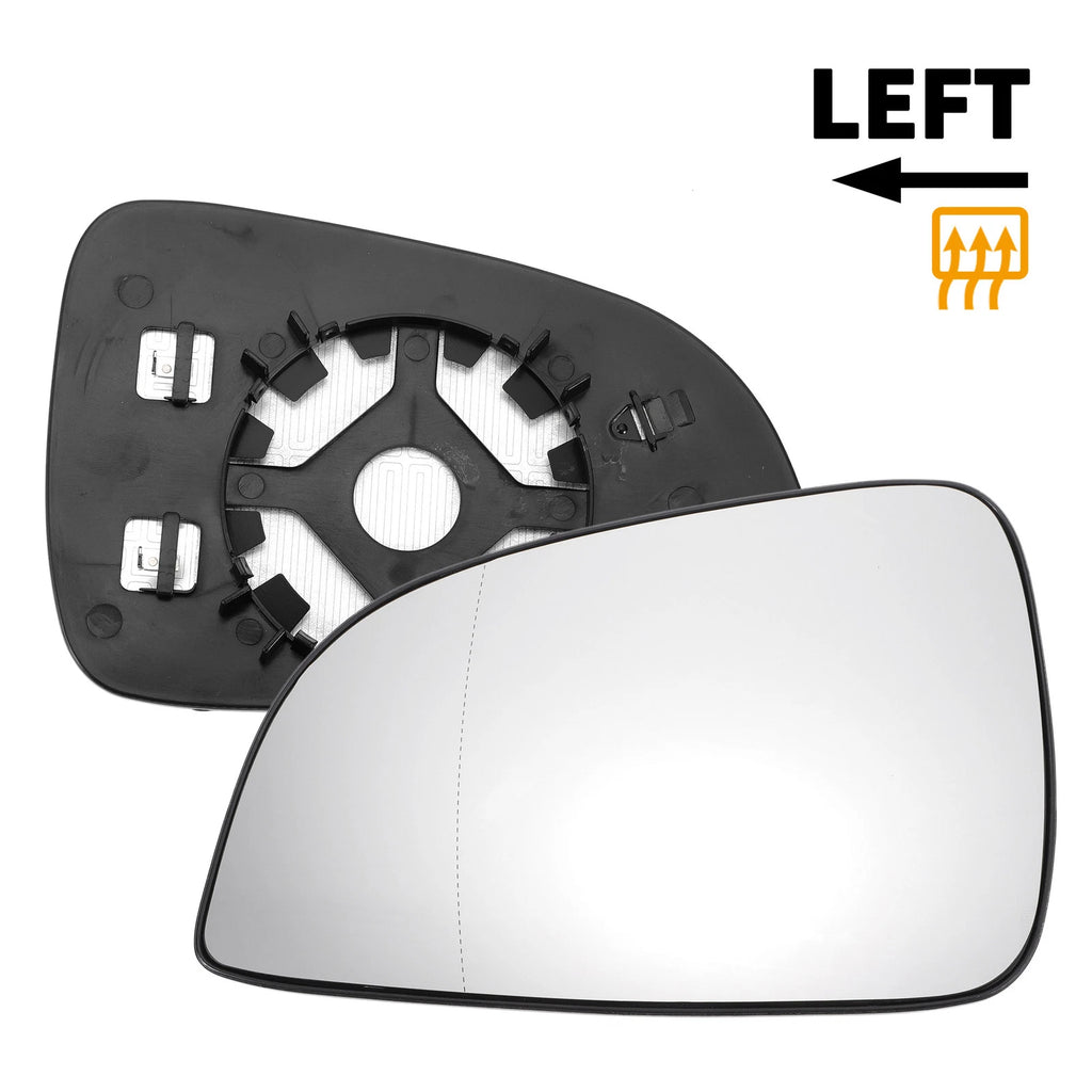 Left Side Heated White Mirror Glass for Opel Astra H (2009–2012)