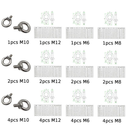 Lifting Eye Bolt M6 for A4 (316 Marine Stainless Steel) (39mm Height)