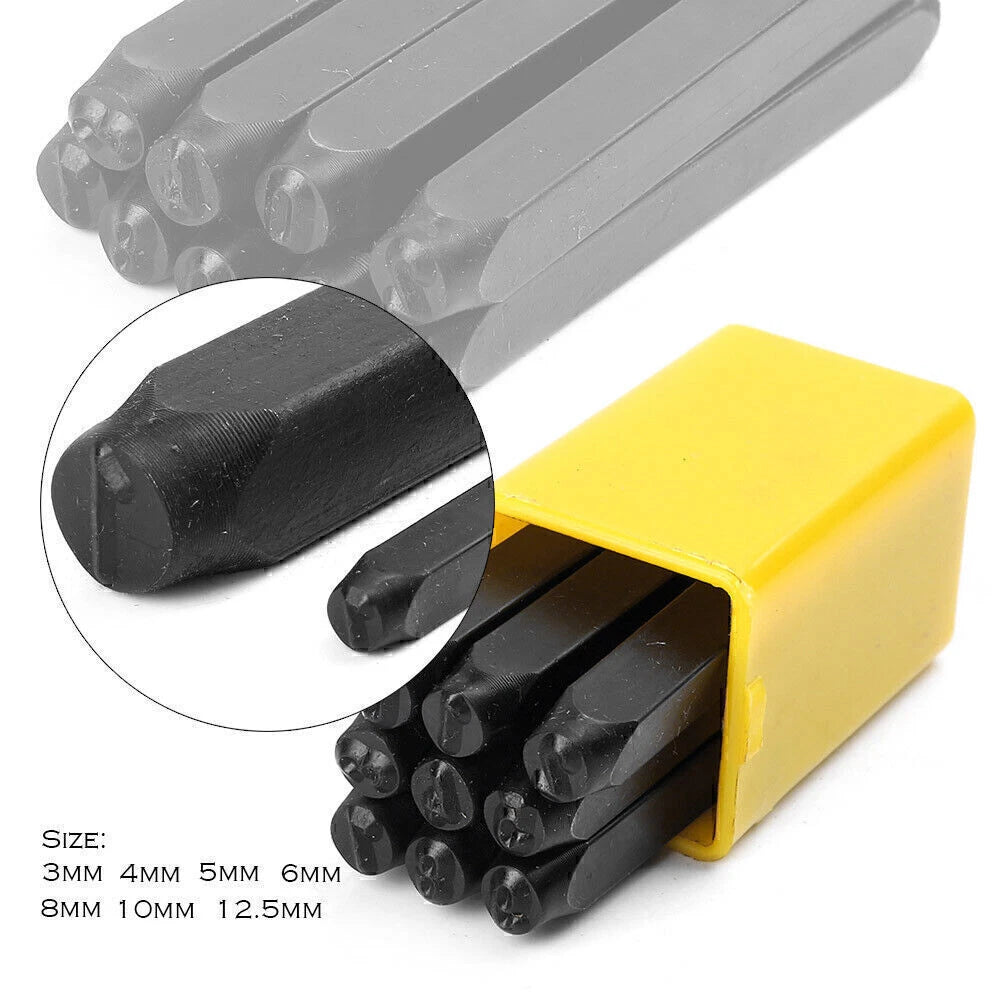 Set of 8 Number Stamp Punches for Leather Tool (3mm-12.5mm)