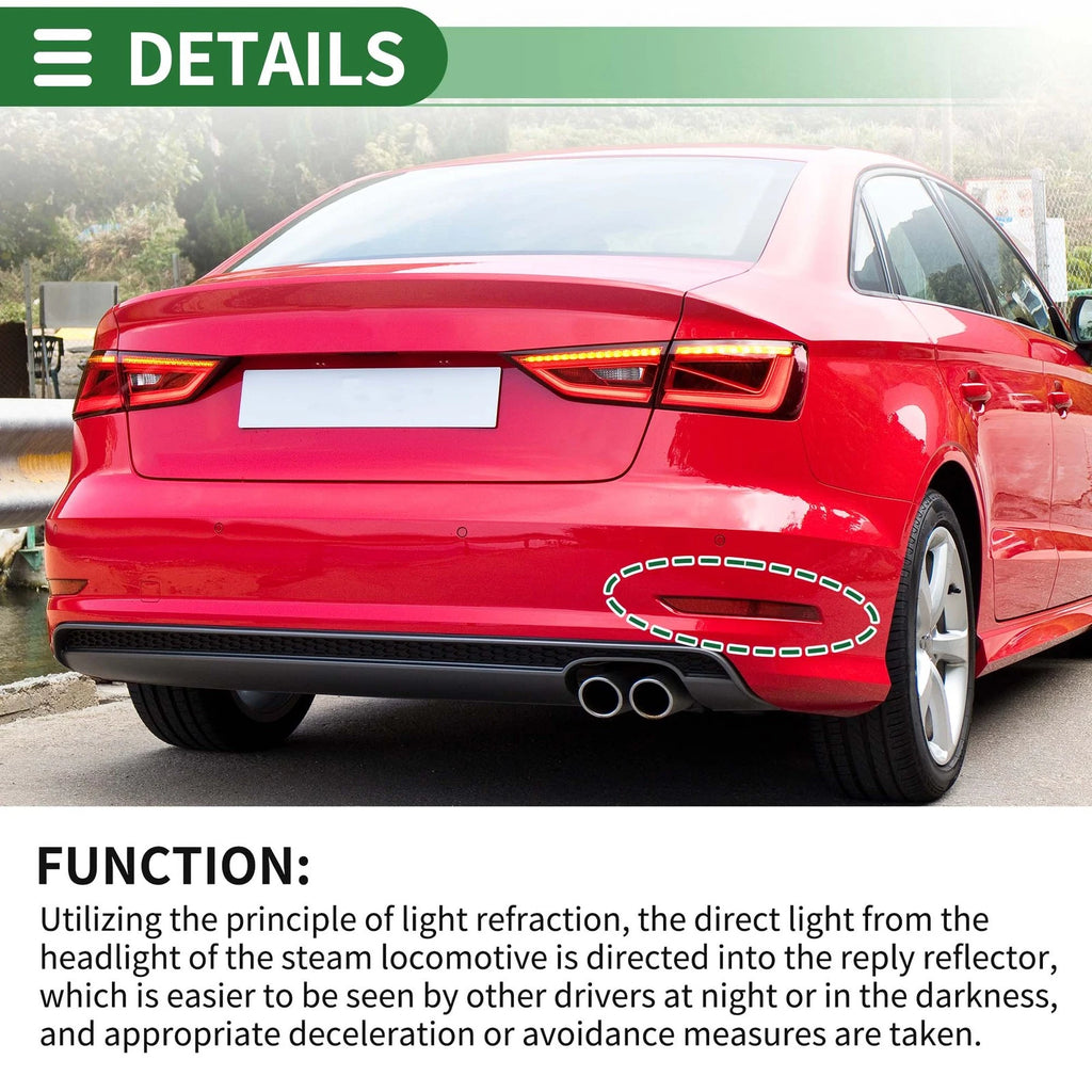 Bumper Reflector Replacement Rear Right for Audi A3 (2014–2016)