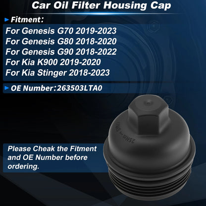 Car Oil Filter Housing Cap for Genesis G70 (2019–2023) 263503LTA0