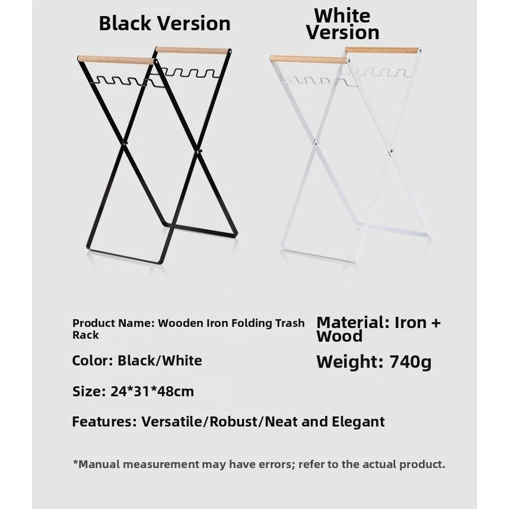Foldable Camping Trash Rack Metal Holder for Outdoor Use