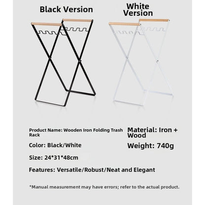 Foldable Camping Trash Rack Metal Holder for Outdoor Use