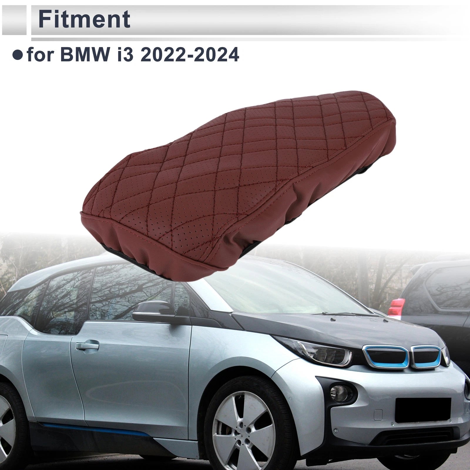 Car Center Console Cover for BMW i3 (2022–2024) Wine Red 1 Pc