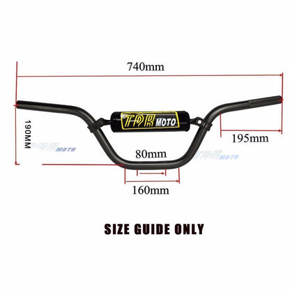 7/8" Racing Alloy Motorcycle Handlebars for Dirtbike ATV (Black, Blue, Red)