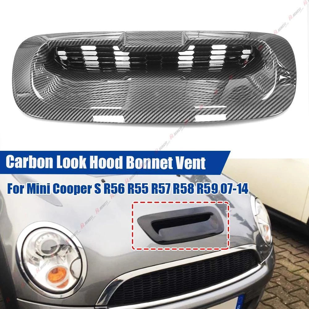 Carbon Look Hood Air Intake Vent Scoop for Mini Cooper S R55 R56 R57 R58 (2007–2014)