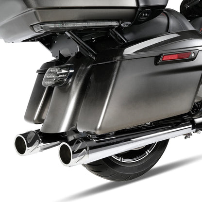 4" Chrome Slip-On Straight Mufflers for Harley Road Glide (2017–2024)