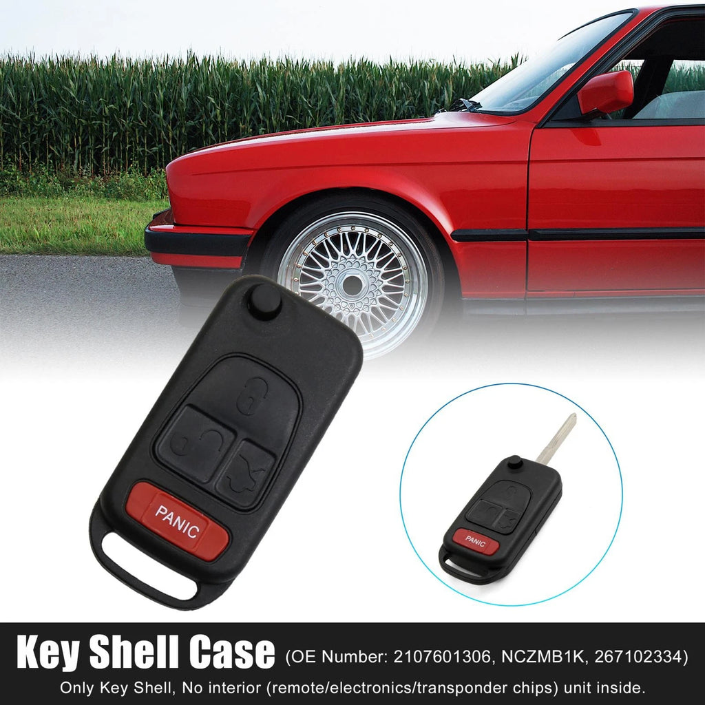 Car Replacement Key Shell Case for Mercedes-Benz 4 Button Black (2010–2022)
