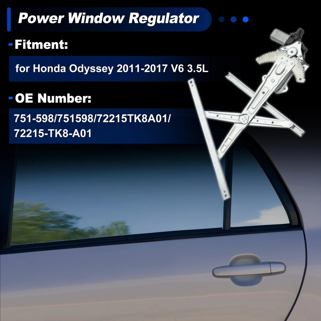 Power Window Regulator with Motor Front Left for Honda Odyssey (2011–2017)