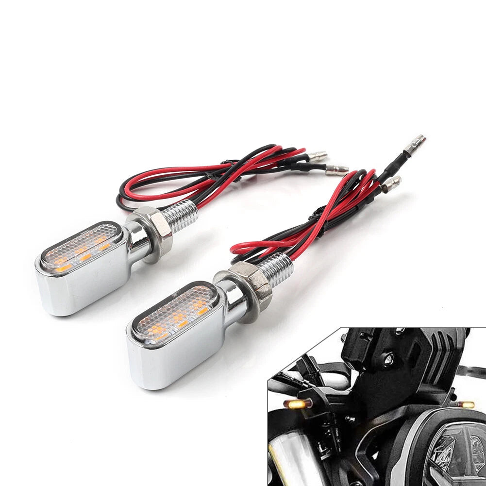 2X Mini Turn Signal Blinker Indicator Light Amber for Universal Fit