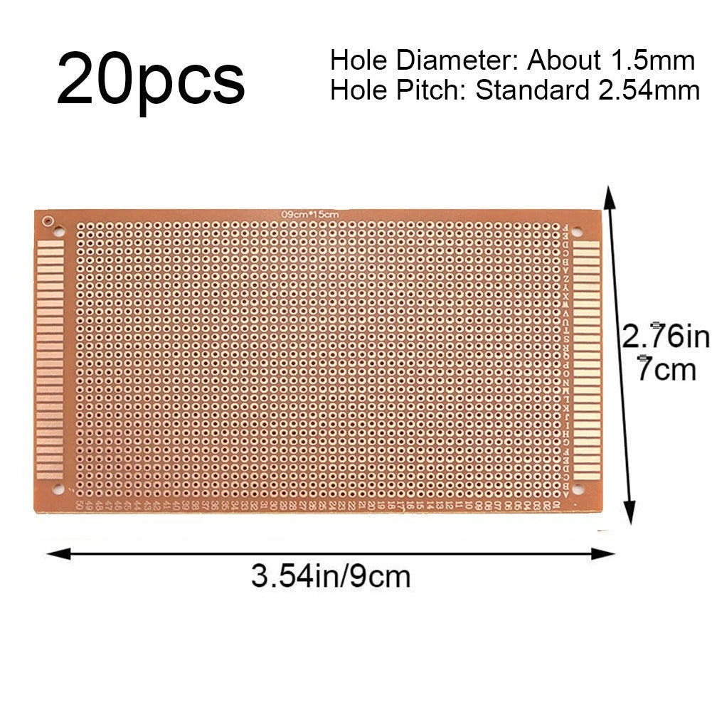 Set of 20 PCB Experiment Boards 7x9cm for DIY Electronics