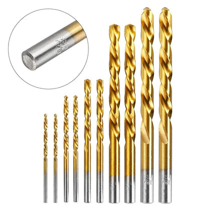 Set of 10 HSS Left Hand Drill Bits 3.2-8.7mm