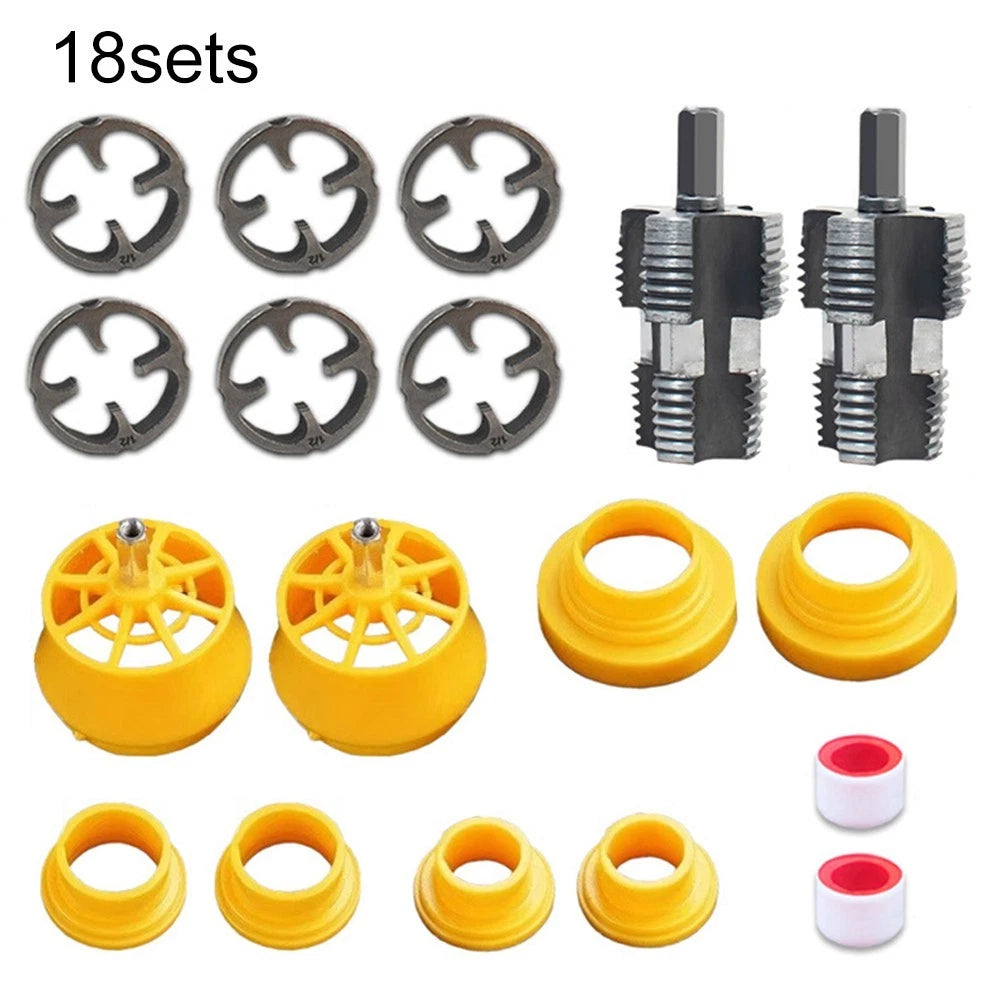 2 Sets Electric Hole Opener & Water Pipe Die for PVC Pipe Threading