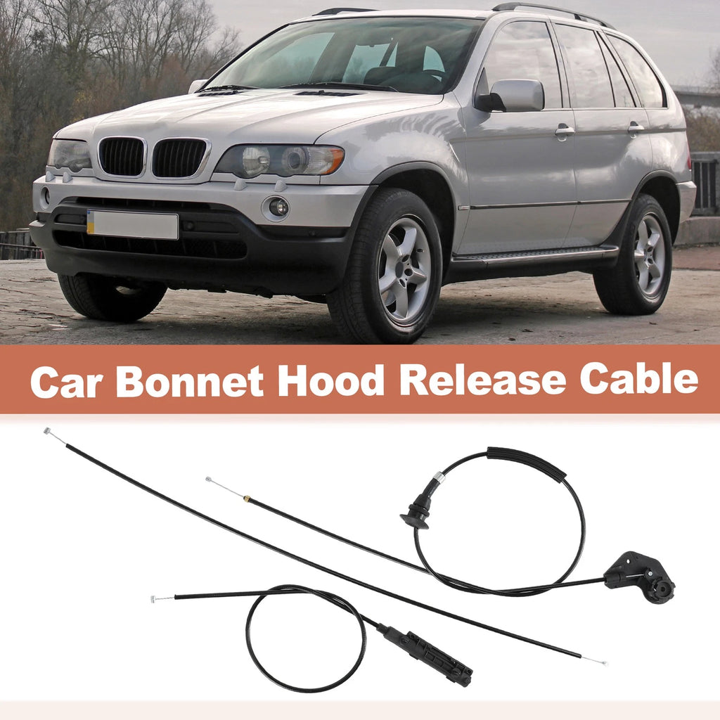 Bonnet Hood Release Cable Kit 3 Piece Replacement for BMW X5 E53 (2000–2006)