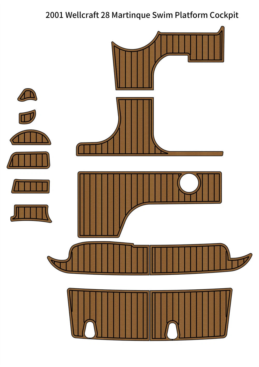 EVA Teak Deck Floor Pad for Wellcraft 28 Martinique (2001)