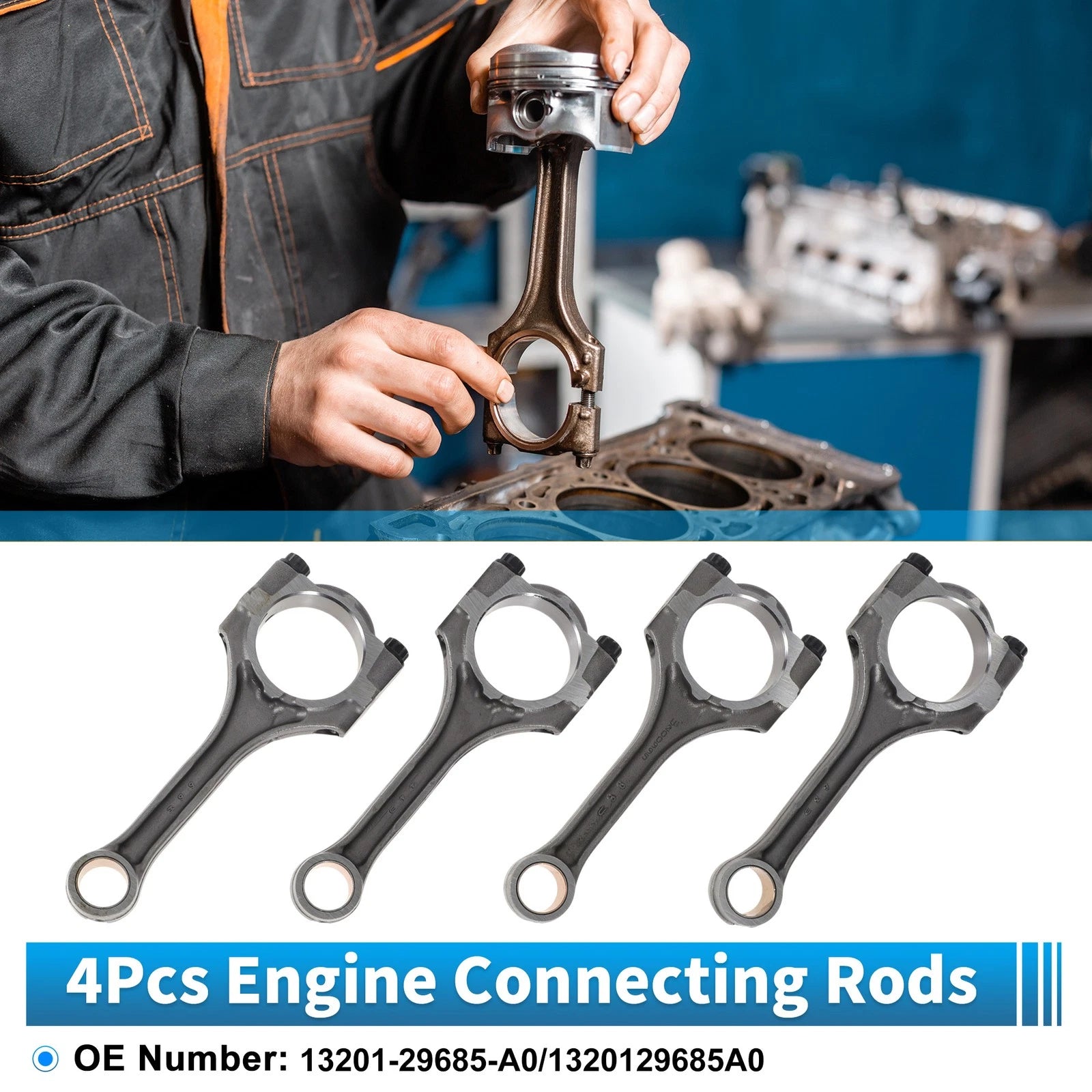 Engine Connecting Rod Set of 4 Replacement for Toyota Camry (2003–2009)