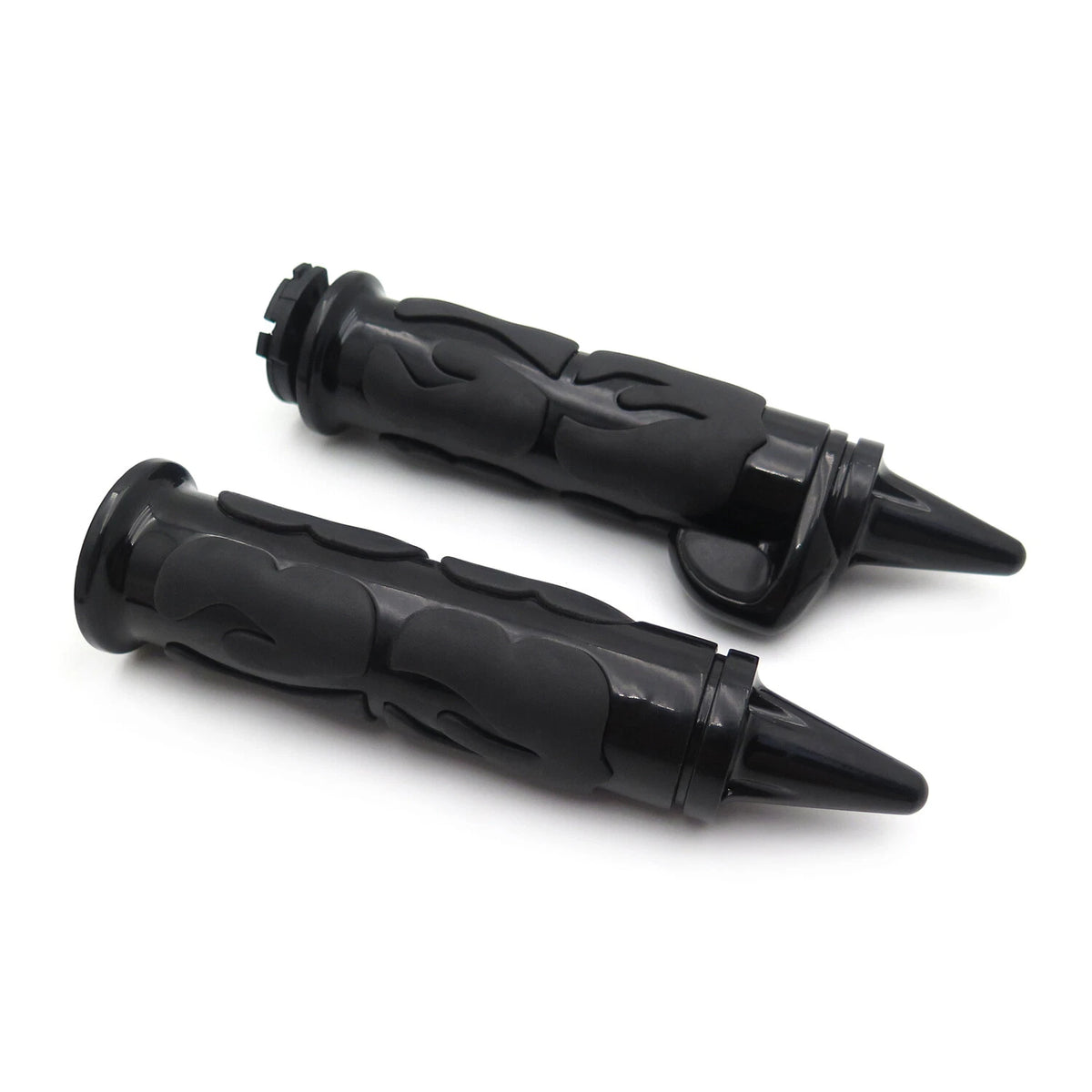 Black Flame Spike Handle Bar Grip 22mm Throttle Boss for Honda Suzuki Kawasaki