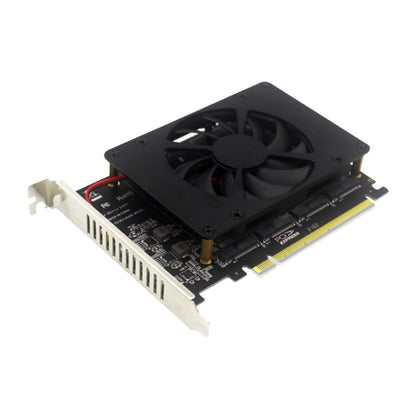 1PC PH44F NVME M.2 MKEY PCIe Adapter Card 4-Disk Soft RAID