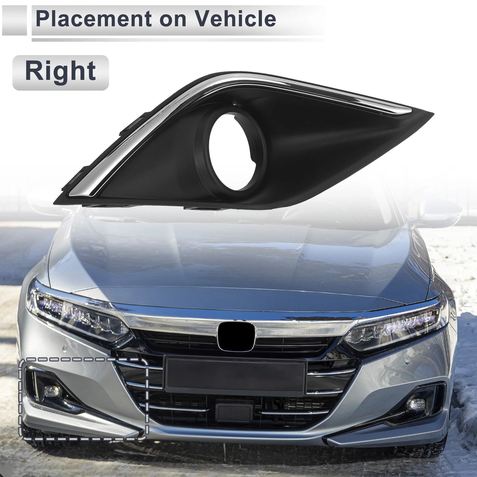 Front Right Fog Light Grill Replacement for Mitsubishi Outlander (2016–2019)