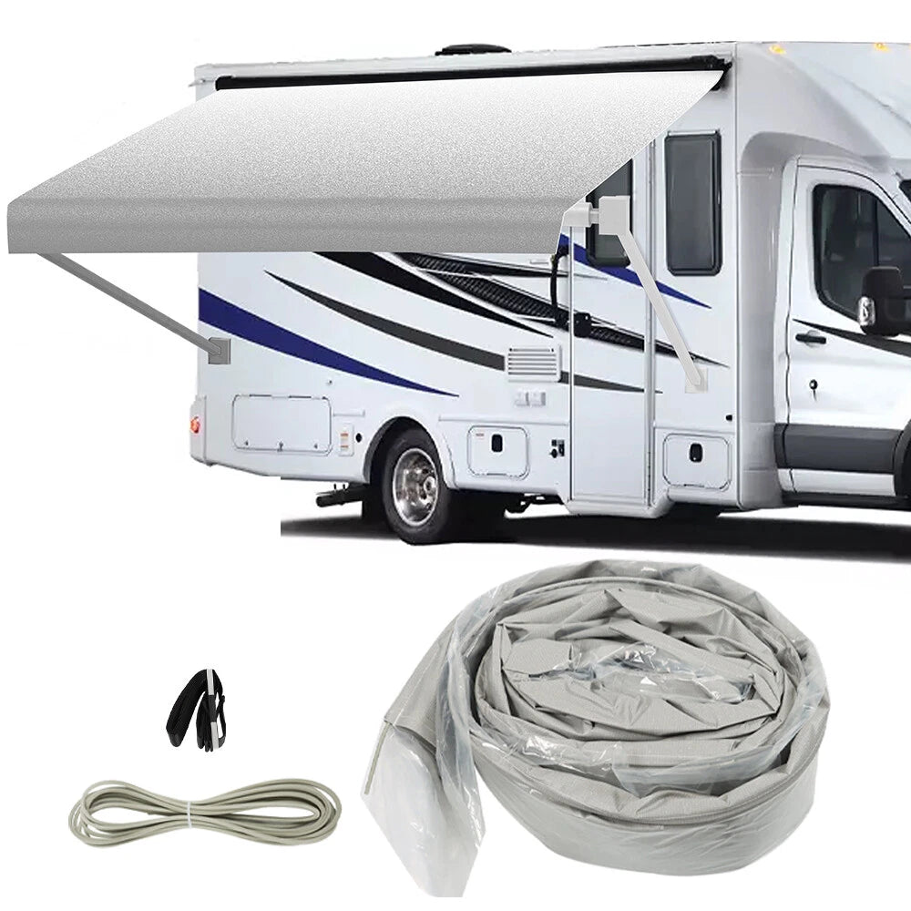Awning Replacement Fabric for Camper Trailer 9'-19' (Blue & Grey Fade)