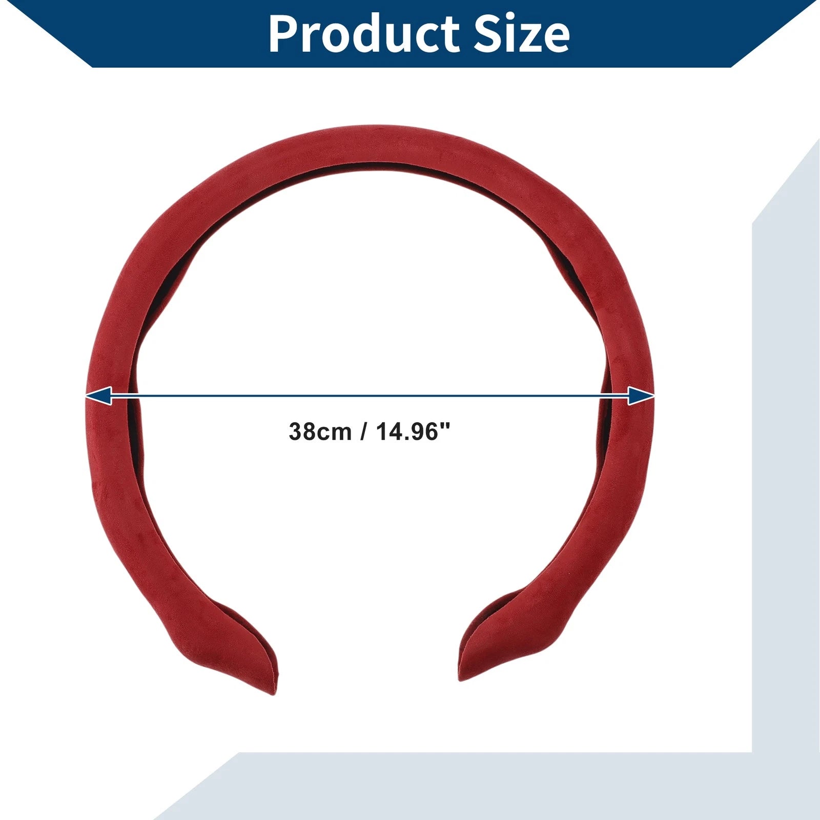 Steering Wheel Cover for Car (14.96", Red)