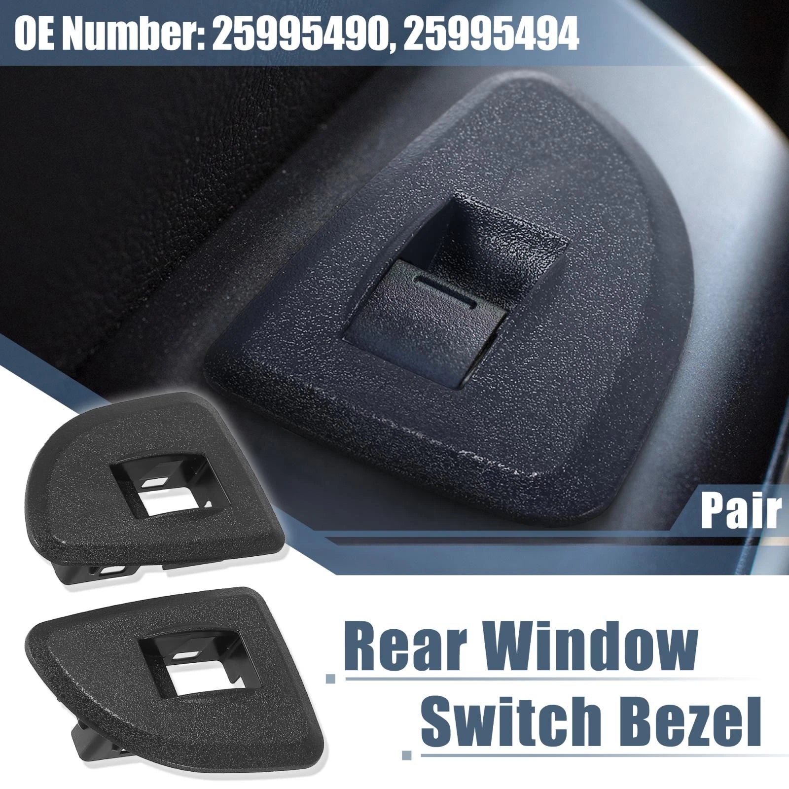 Pair Rear Window Switch Bezel for Chevrolet Silverado, GMC Sierra (2009–2013)