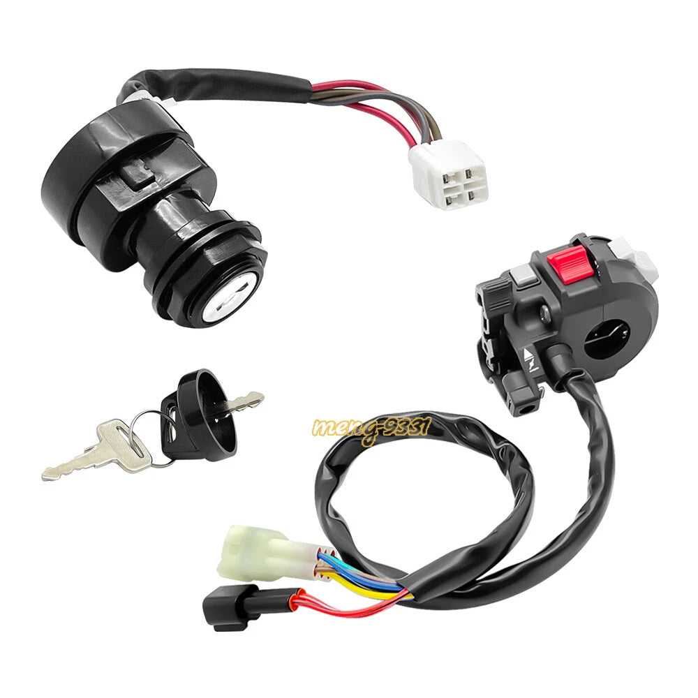 Left Handlebar Start Stop Switch & Ignition Key Switch for Yamaha Kodiak 400 450 (1993–2000)