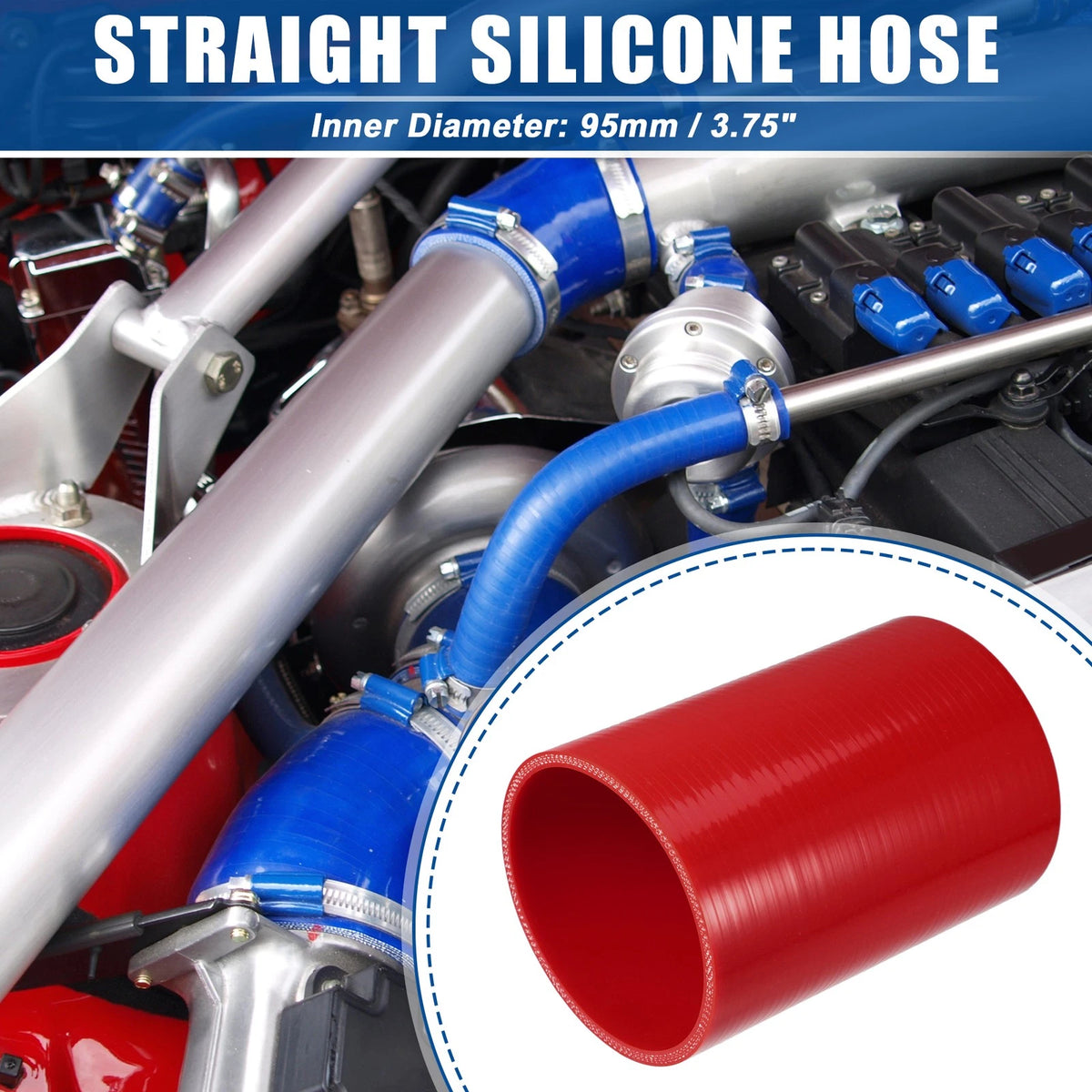3.75" ID 6" Length Silicone Reducer Hose for Intercooler (Universal)