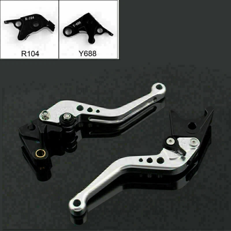 Short Brake Clutch Levers for Yamaha YZF R6 (2005–2014), YZF R1 (2004–2008) - Silver T9