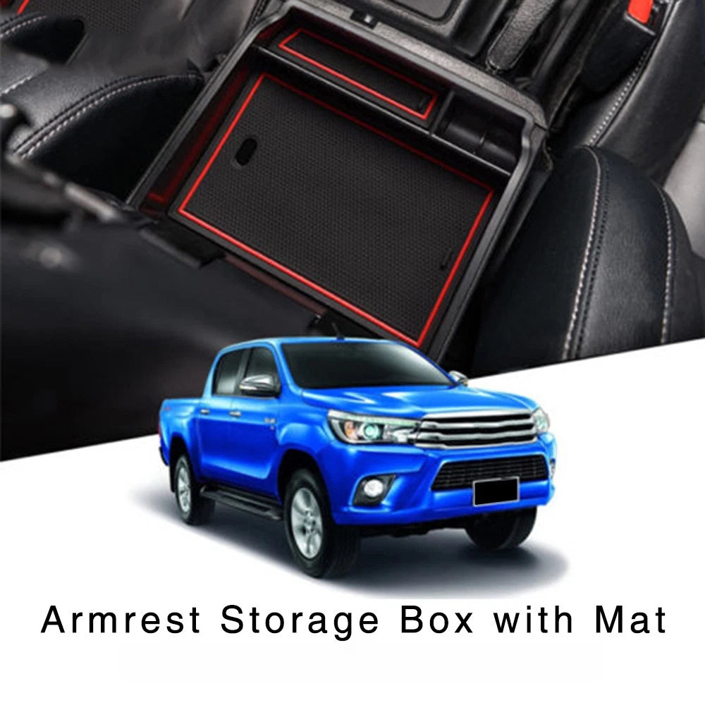ABS Console Storage Box Armrest Tray for Toyota Hilux (2015–2022)