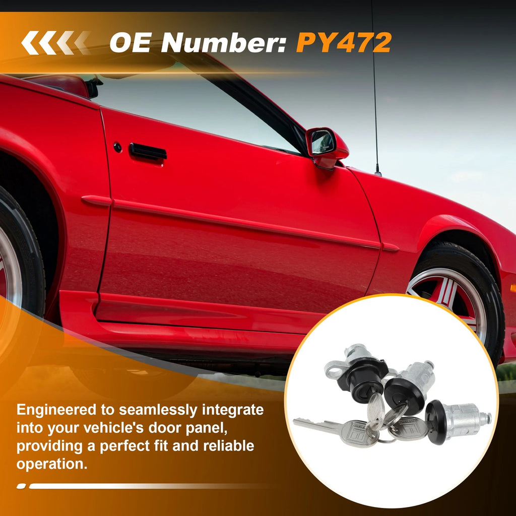 Door Lock Cylinder Set Replacement for Chevrolet Camaro Firebird (1993–2002)