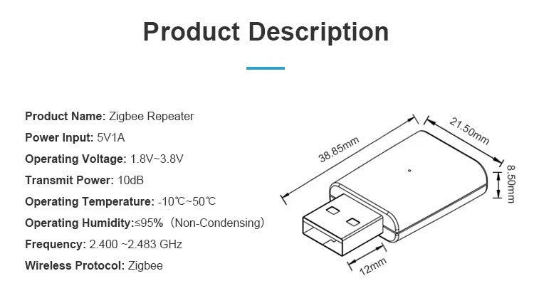 ZigBee 3.0 Mini Signal Amplifier Repeater for Home Smart (2019–2023)