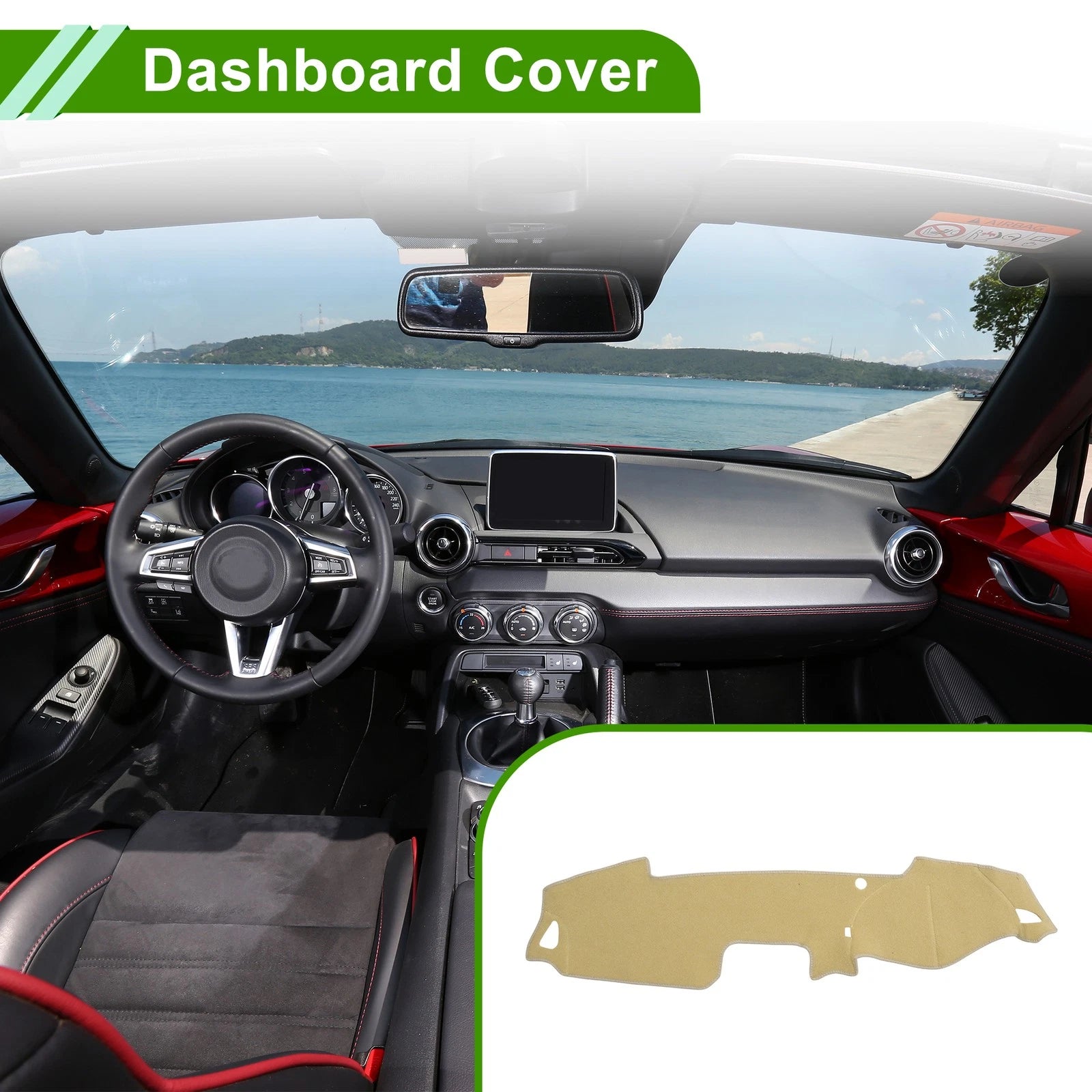 Dash Cover Replacement for Mazda MX-5 Miata (2015–2022) Without HUD Beige