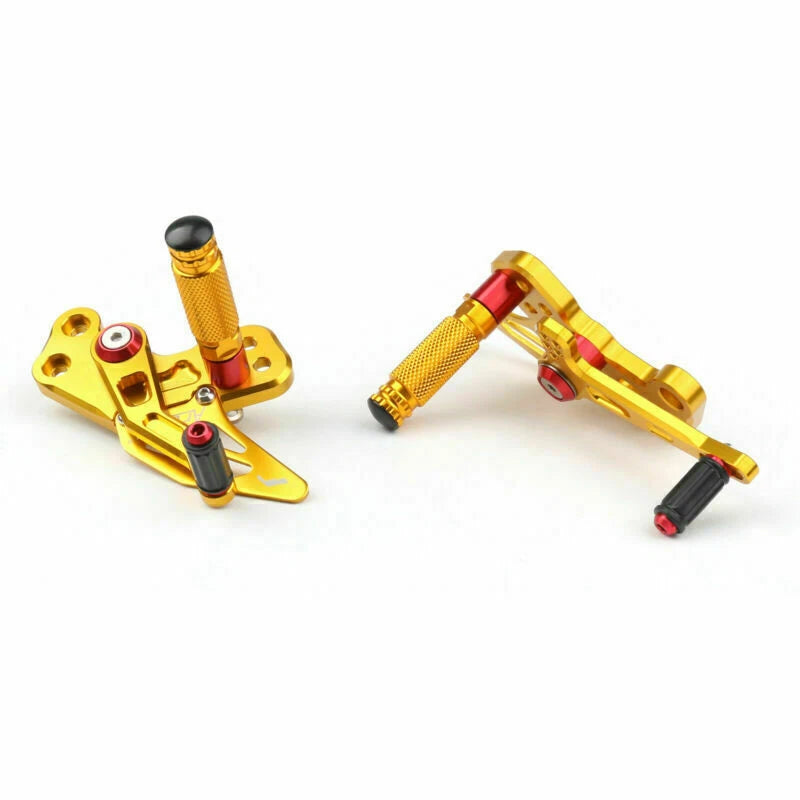 Aluminum Rearsets Footpeg Pedals for Kawasaki Z125 Pro (2016–2019) Gold T9