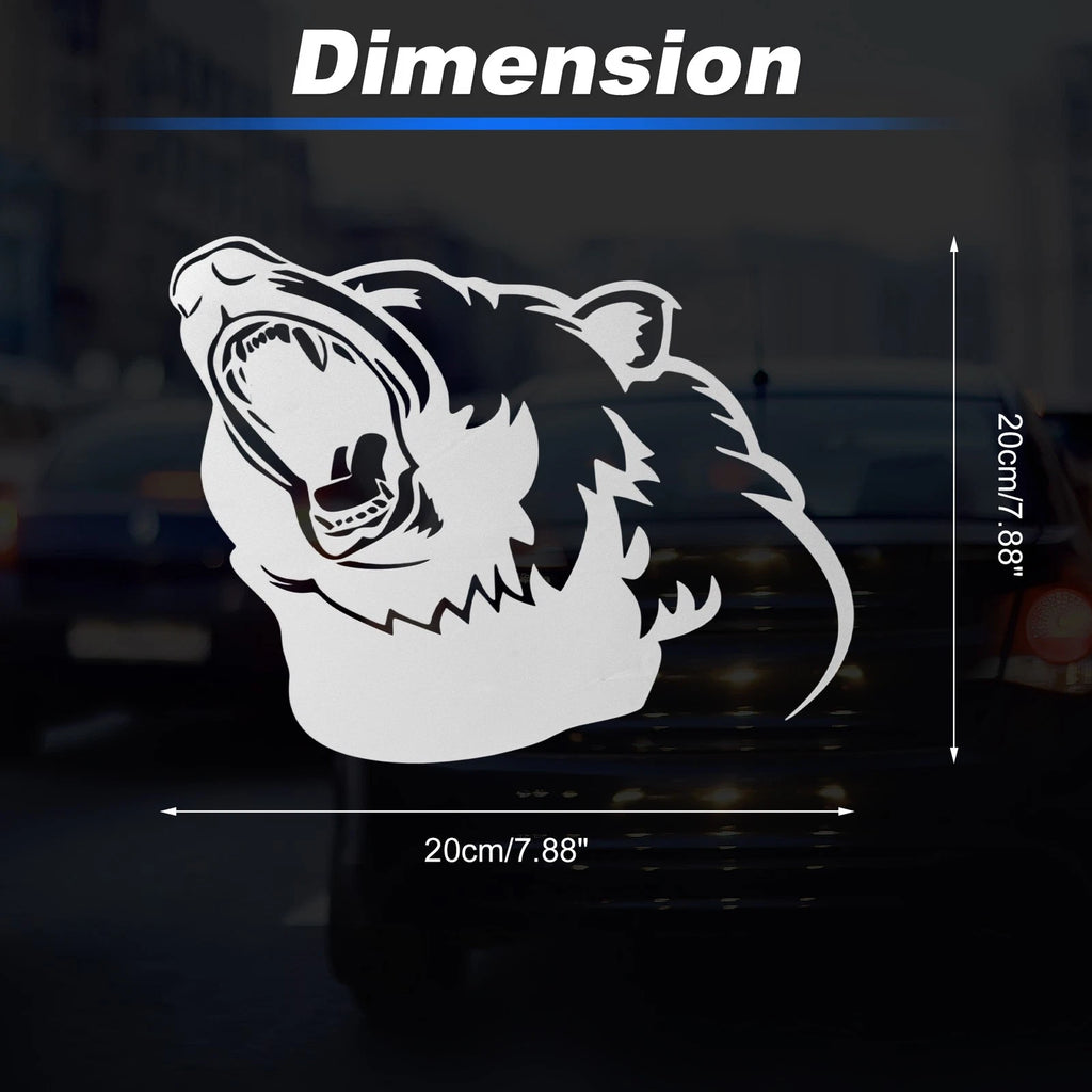 Reflective Bumper Decal for - Silver Roaring Bear Left