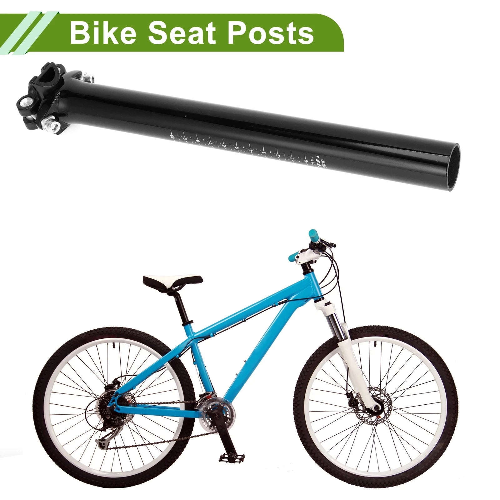 Bike Seat Post 31.6mm 300mm Adjustable Angle Lightweight for Carbon Fiber Frame
