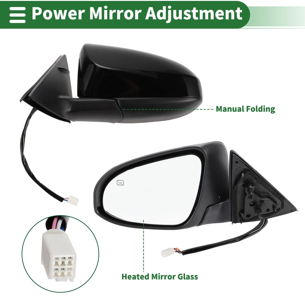 Left Side Door Mirror Replacement for Toyota Camry (2012–2014) Manual Folding