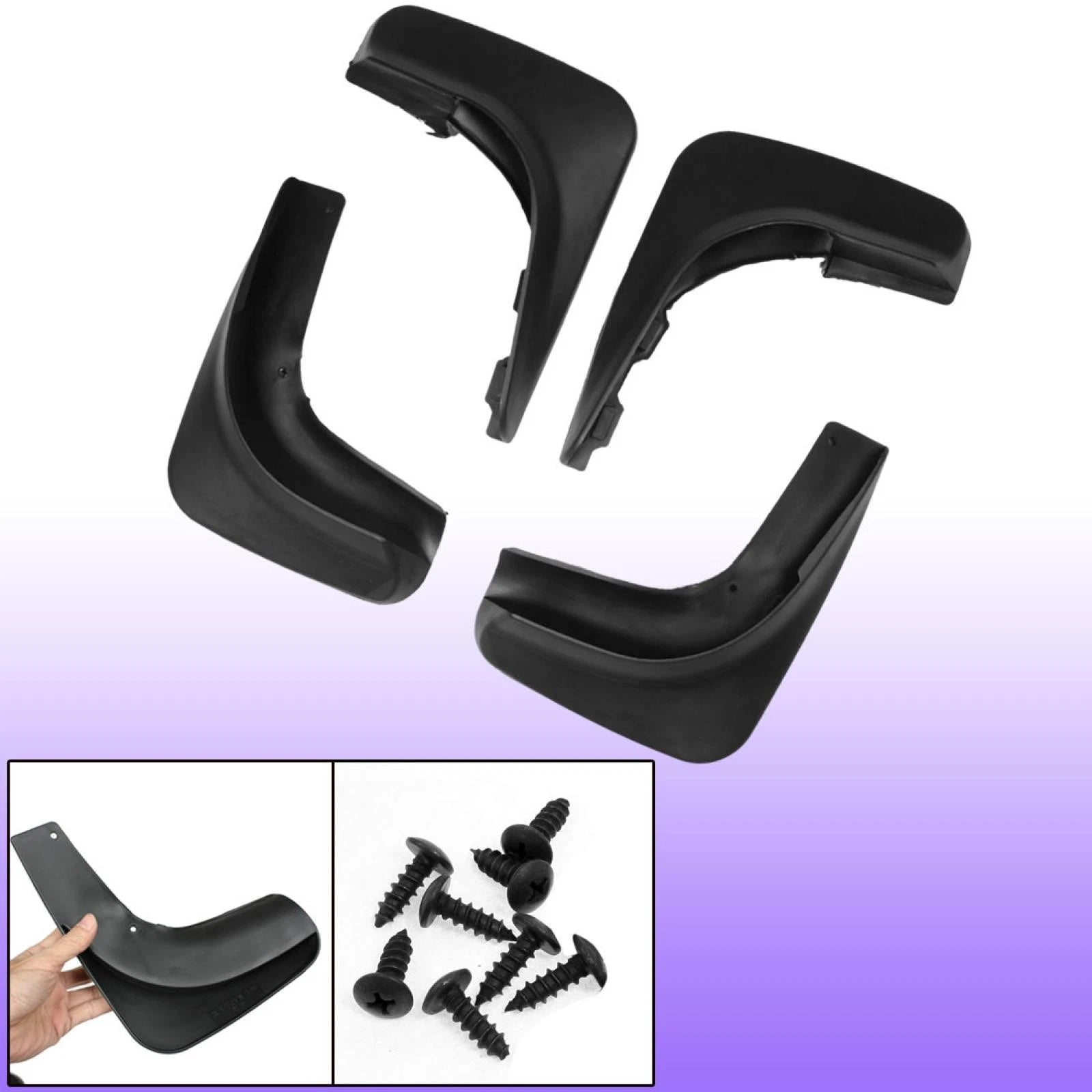 Front Rear Full Pair Plastic Splash Guards Flaps for Volkswagen Golf 6 (2009–2013)