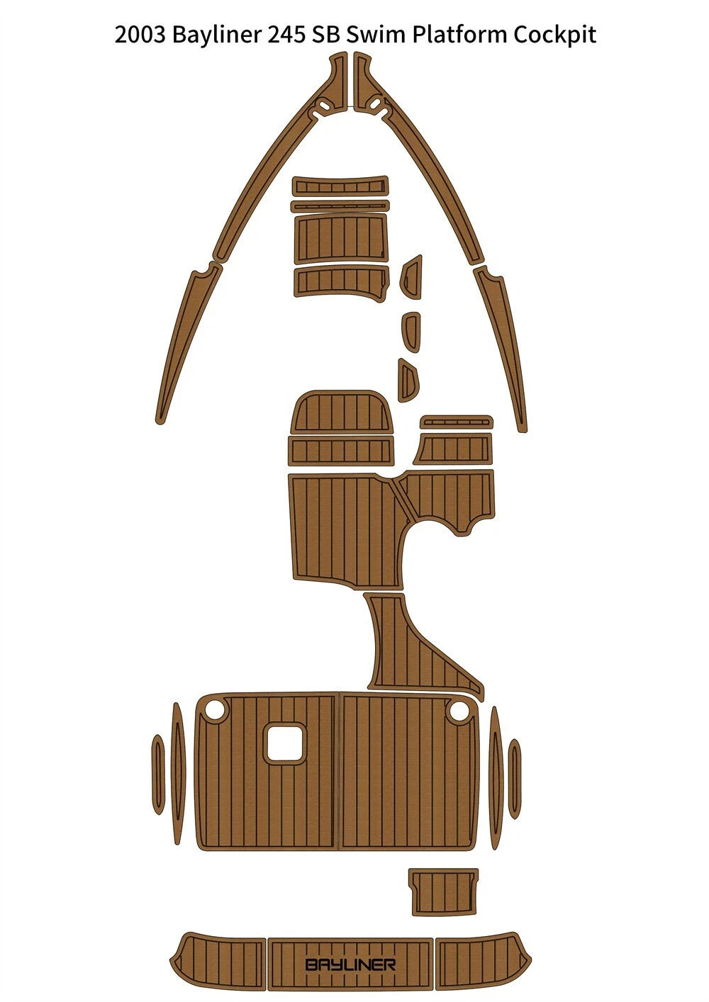 EVA Foam Teak Deck Floor Pad Mat for Bayliner 245 SB (2003)