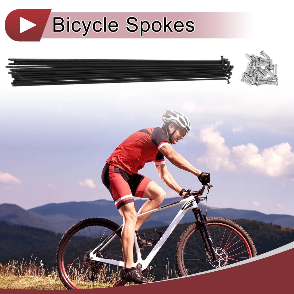 Bicycle Wheel Spokes Replacement Set for 13G 267mm Black Stainless Steel (304)