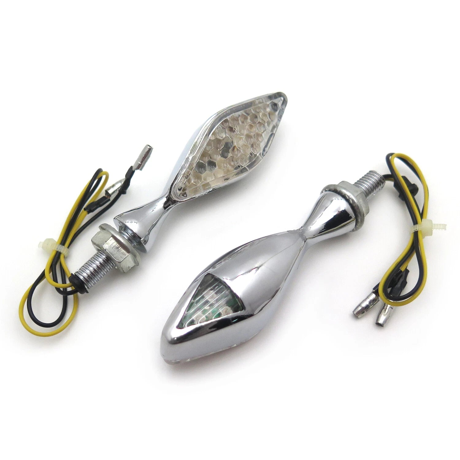 Chrome Clear 8mm LED Turn Signal Indicators for Motorcycle