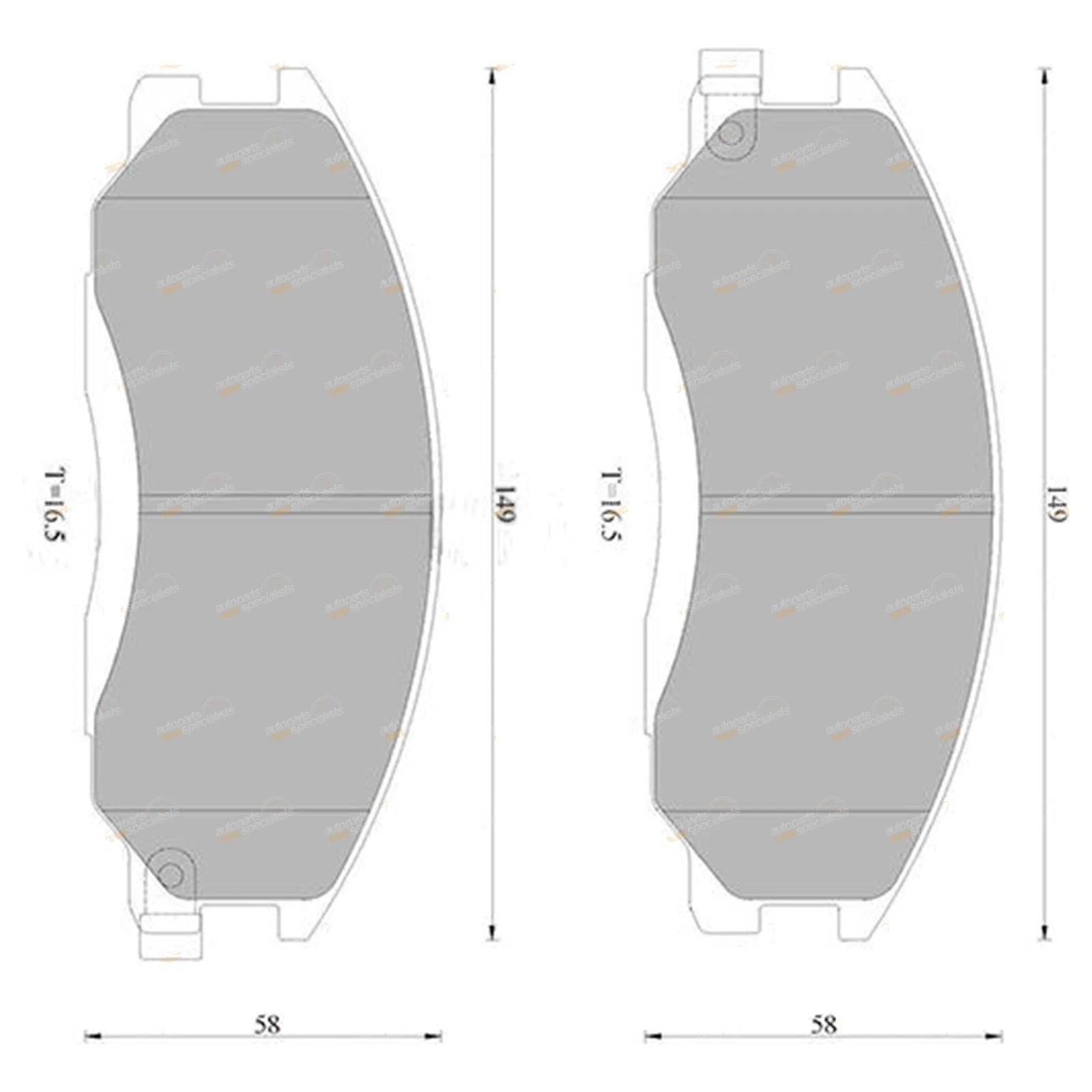 Front Disc Brake Pad Set for Ssangyong Kyron (2006–2007)
