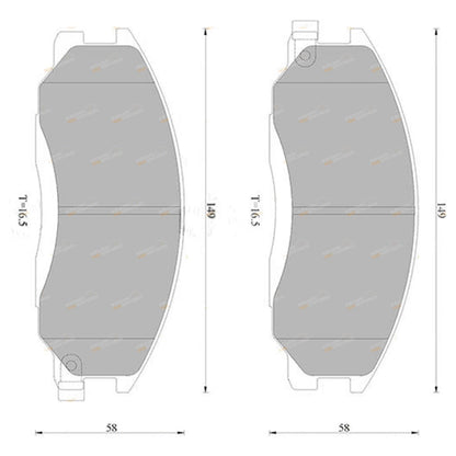 Front Disc Brake Pad Set for Ssangyong Kyron (2006–2007)