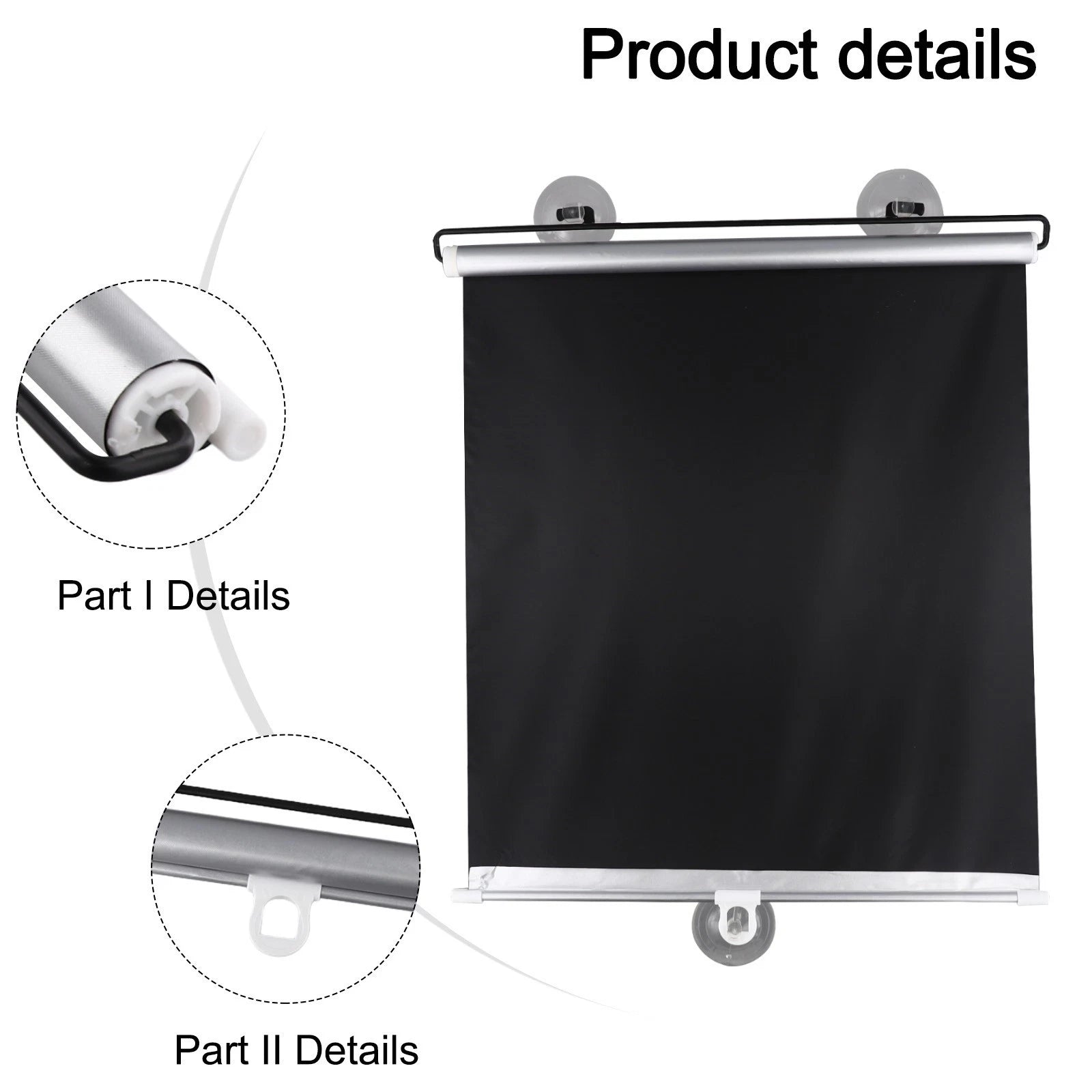 Adjustable Black Roller Blinds for Sliding Doors and Skylights