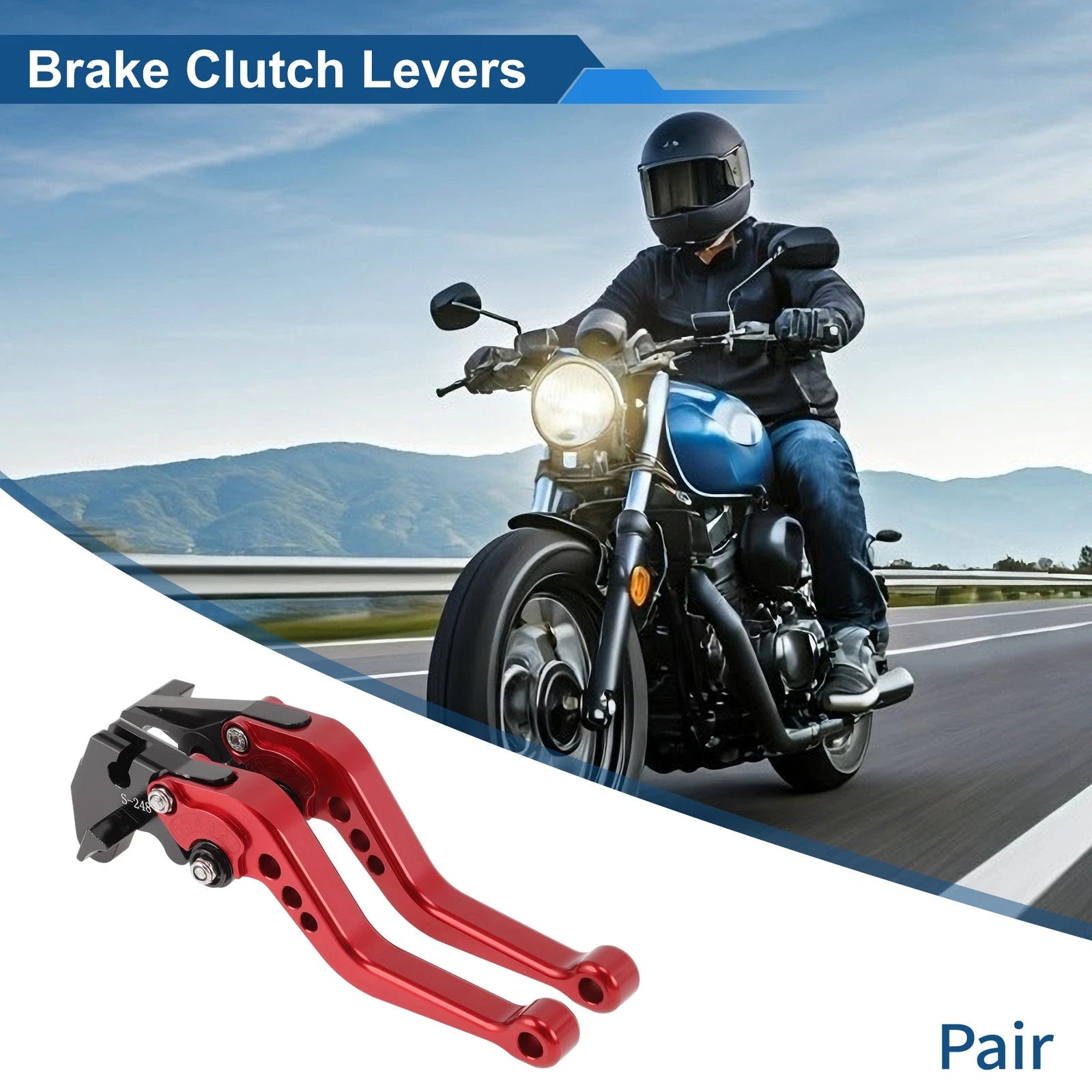 Adjustable Short Brake Clutch Levers for Suzuki GSXR600 (1997–2003) Solid Red