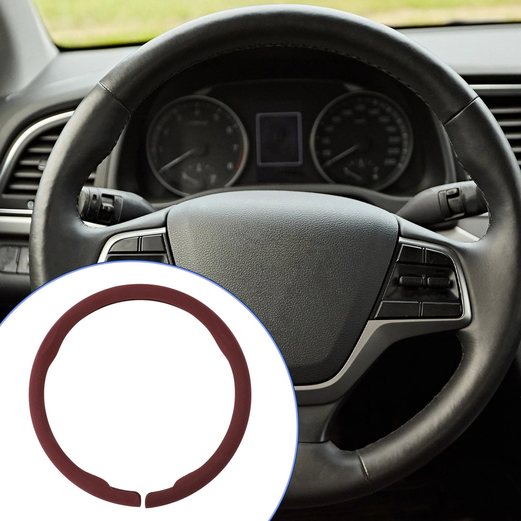 Steering Wheel Cover for Universal Fit (14.96", Wine Red)