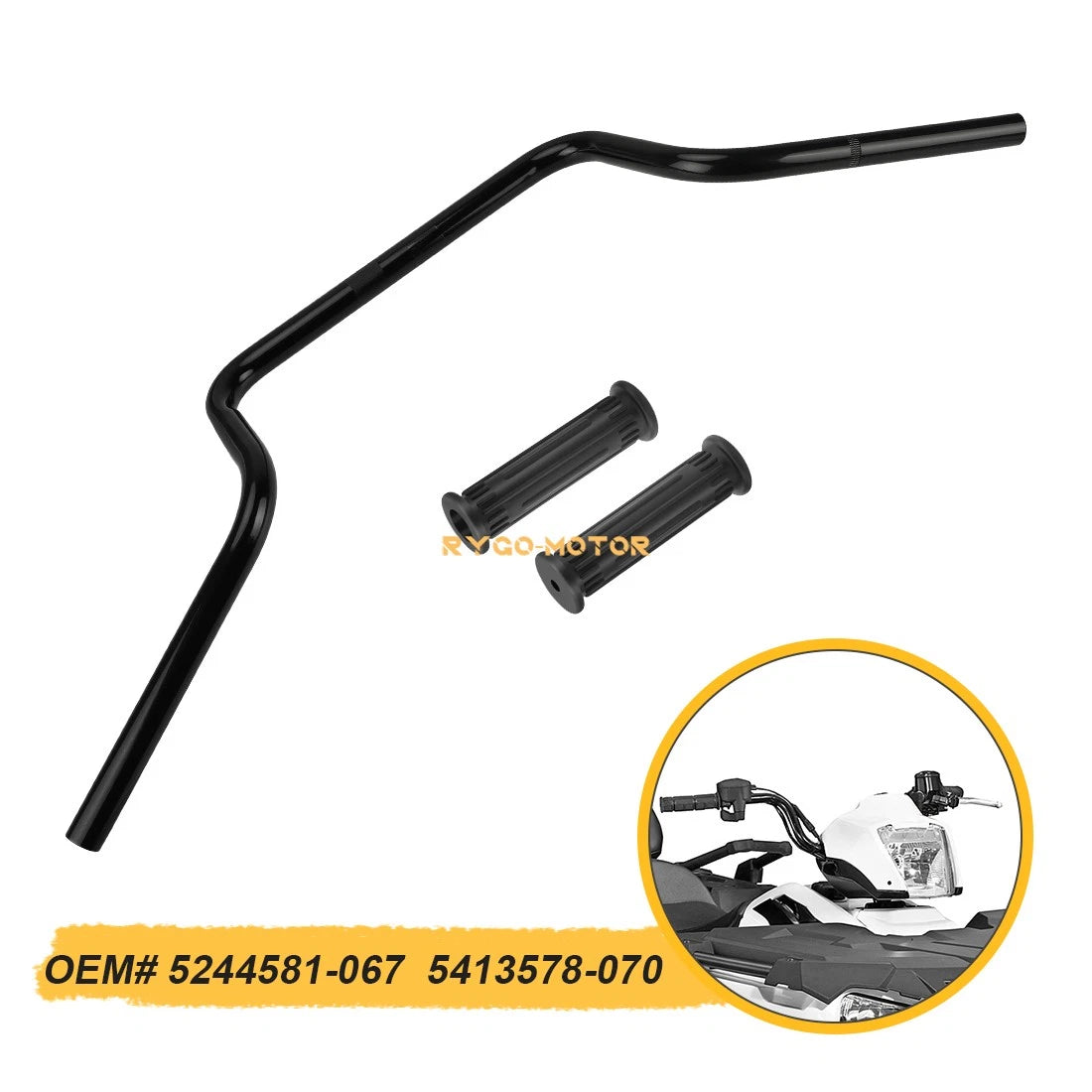 Heavy Duty Handlebar w/Grips for Polaris Sportsman 400 500 700 800 6x6 (2001–2006)